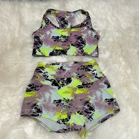Gymshark | Shorts | Gymshark Quad Shorts Sports Bra Set | Poshmark